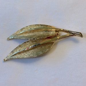 Gold Leaves Brooch